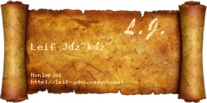 Leif Jákó névjegykártya